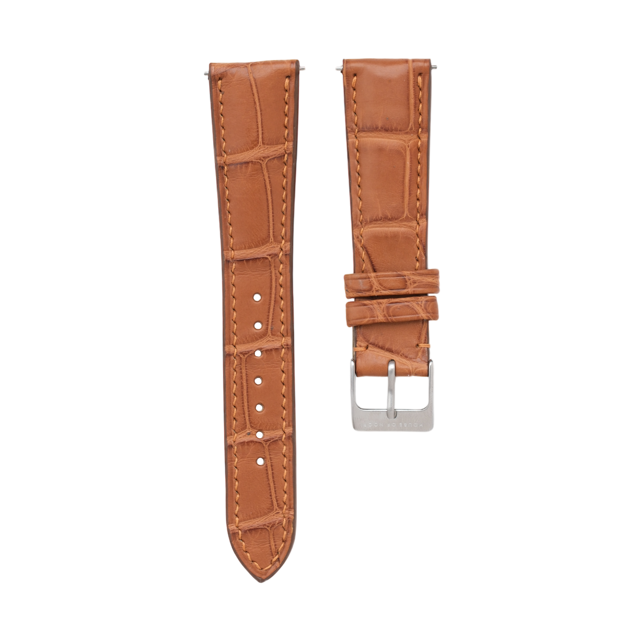 Light Brown Crocodile Padded Strap